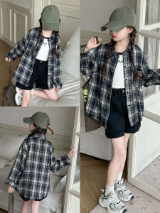 ZIRUIBABA | Lightweight Plaid Childrens Shirt Long Sleeve Girls Summer Blouse