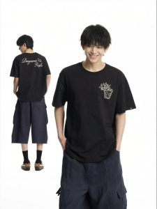 dangerouspeople | Glowing Letter D Crown Print 100% Cotton Short Sleeve T-Shirt