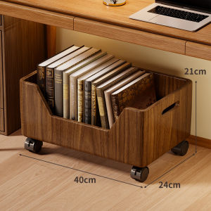 Wooden Desk Under Storage Rack Book Organizer Snack Cart