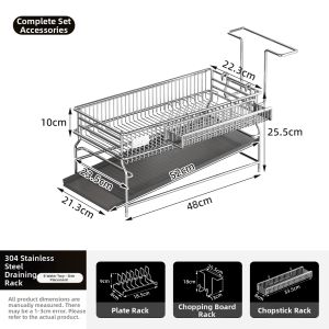 Stainless Steel Drain Rack Multifunctional Storage