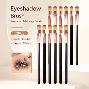 12PCS Precision Eyeshadow Brushes Easy‑to‑Clean Sleek Handle Eye Cosmetic Brushes Eye Blending Makeup Tools For Beginners