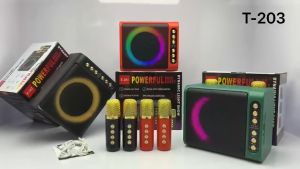 Speaker Bluetooth Full Bas Karaoke FLE F203M Gratis 2 Microphone Karaoke Bluetooth/ USB/ TF CARD/ AUX / Lampu LED RGB Mengikuti Bass Musik speaker bluetooth / salon aktif / salon bluetooth full bass / speaker aktif / salon karaoke bluetooth