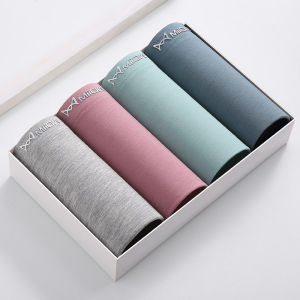 กางเกงบ็อกเซอร์ผ้า Modal ผ้าฝ้ายบริสุทธิ์สําหรับผู้ชายเอวกลางระบายอากาศได้สบายชุดชั้นในสไตล์เซ็กซี่สําหรับเยาวชน ขนาด: ใหญ่