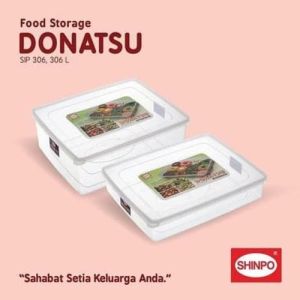 (BISA COD) PROMO Shinpo Donatsu SIP-306L Kotak Donat Tempat Roti Wadah Kue Sealware Segi