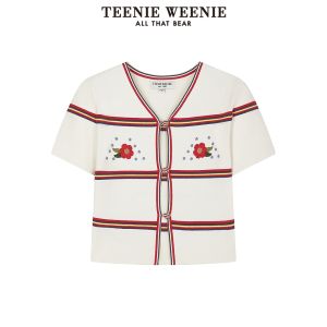 TEENIE WEENIE | Retro Striped Summer Short Sleeve Womens Knitwear