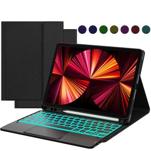 MD iPad Mini 2 Keyboard - 7.9 Inch Mini 1/3/model a1599/4/5 Generation Case 7 Colors Backlight Wireless Bluetooth Detachable Keyboard Thin & Protective Stand Magnetic Cover Type-C Rechargeable Black