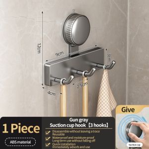No-Drill Suction Cup Door Hook Hanger Overdoor Clothes Hat Towel Organizer Bathroom Kitchen Accessory Holder
