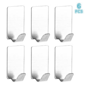 EELHOE | New Self-adhesive Hook Stainless Steel Heavy-duty Wall Hook Bathroom Storage Towel Rack Multifunctional Kitchen Rack