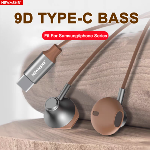 Metal 9D Surround Bass Type C&3.5mm Headphones Wired Control Headsets In HD Mic Earbuds For iPhone15/16/17 for Samsung Earphones