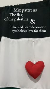 Gorden kolong dapur Love Palestine (Free tali + paku / hook tempel 2 pcs)