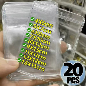 20Pcs Transparent PVC Jewelry Pouches Zip Storage Bag for Earring Necklace Jewelry Anti-Oxidation Display Packaging Bags