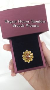 Sv Premium Women Hijab Pin Kerongsang Tudung Shawl Bawal Elegant Flower Shoulder Brooch Fashion Jewellery With Gift Box