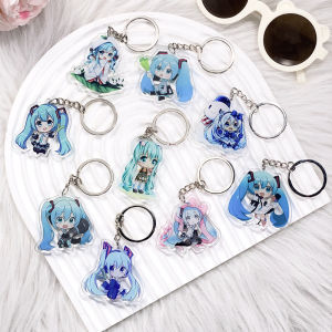 Kawaii Hatsune Miku Cartoon Game Acrylic Car Keychain Accessories Bag Charm Cute Backpack Pendant Keyring Gifts For Friends