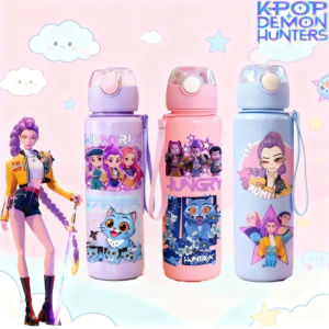  KPop Demon Hunters Sports Water Cup drinking bottle Huntrix Portable Rope Drinking Bottle Hiking Travel Gym Fitness