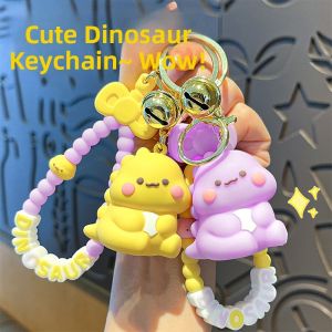Cute Dinosaur Cartoon Plush Keychain with Anti-Loss Ring for Couples and Students