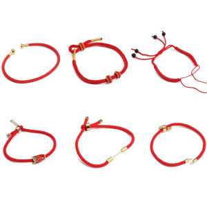 เชือกทอสีแดงกึ่งสำเร็จรูปแบบ DIY 1ชิ้น/ถุงสำหรับทำเครื่องประดับอัญมณีแฟชั่น