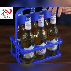 TwoL Folding Plastic Beer Storage Basket Beer Bottle Rack 1pcs