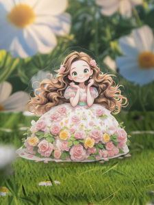 Princess Fairy Tale Garden Decorative PET Stickers Little Girl Story in Flower Bush Cute Sweet Patchwork Paper Products