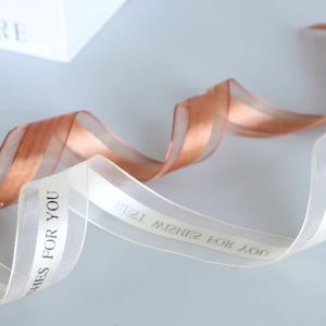 Ruộng Băng Polyester 45 Thước/cuộn In Chữ “Chúc Mừng Bạn” Phong Cách Cổ Điển Dùng Trang Trí Bánh Cưới Gói Quà Làm Nơ
