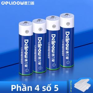 Delipow | Bộ Sạc Pin AA/AAA Có Thể Sạc Lại Dung Lượng Cao