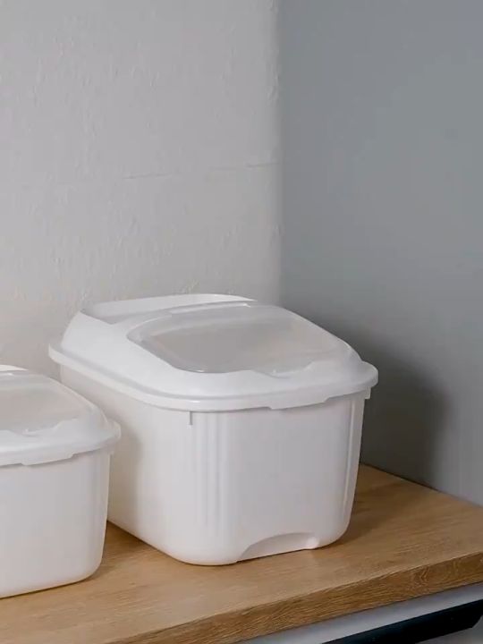 Ebco Rice Container Rack 15KG Rice Storage Box With Cup Dry Food Storage Grain Cereal Dispenser ...