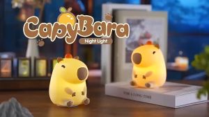 Lampu Tidur Silikon Sensor Sentuh Lampu Malam Usb Capybara Lampu Tidur Isi Ulang Dengan Peredupan
