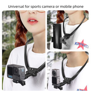 Installation of neck mobile phone bracket for GoPro Hero 10 9 8 Insta360 motion camera accessories