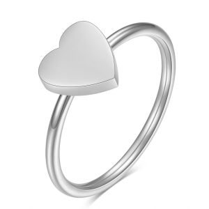 VQYSKO Personalized Initial Custom Heart Ring Love Minimalist Letter Name Circle Santa Claus Gift for Her Couple