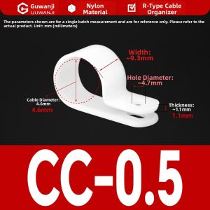 GUWANJI | R-Type Thickened Cable Clips Plastic U-Shaped Fixing Clamp