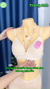 Áo lót bầu sau sinh chống chảy xệ cho con bú chất su tăm mềm mịn không gọng thoáng khí