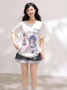 KEIKO | Áo Thun Nhẹ In Hình Hoạt Hình Thư Giãn