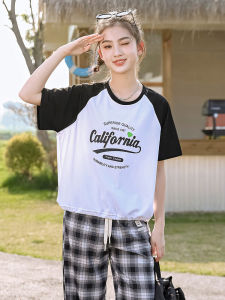 Casual Style Short Sleeve T-Shirt Loose Fit for Junior High School Students Fashionable Cotton Polyester Blend Summer Top