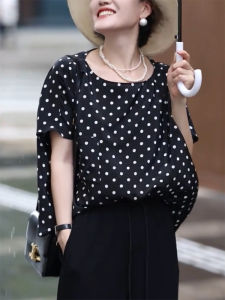 QINGNAER | Casual Style Spotted Oversized Tshirt