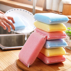 3pcs Double-Sided Dishwashing Sponges - Perfect For Household Cleaning & Kitchen Tableware