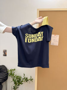 เสื้อยืดแขนสั้นผู้หญิงสไตล์อเมริกัน 2025 ฤดูร้อนใหม่ หลวม แขนกุด ลายตัวอักษร ทรงหลวม แขนกุด ทรงหลวม แขนกุด