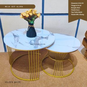 MEJA TAMU MINIMALIS ALURA / MEJA INDUSTRIAL / MEJA KOPI / MEJA BULAT / MEJA TAMU MEWAH