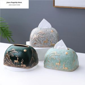 JIAXU | Chinese Fusion Luxury Modern Minimalist Ceramic Tissue Box