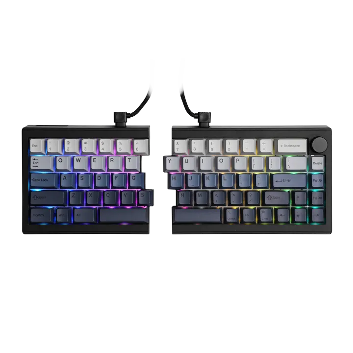 EPOMAKER Split65 60% Layout QMK Gasket-mounted Hot-Swap Wired/2.4GHz/Bluetooth 5.0 Wireless Mechanical Keyboard South-facing RGB