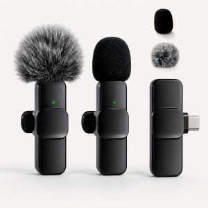 Wireless Lapel Microphone Type-C Interface Noise Reduction Plug and Play Suitable for Video Recording Interviews Live Stre