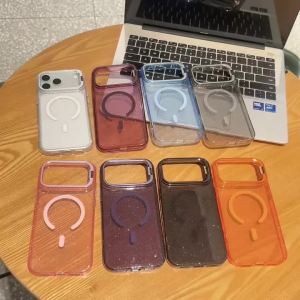 Ốp Lưng Từ Tính Có Chân Đế Gập Trang Trí Lấp Lánh Dành Cho iPhone 18/17/16/15/13 Pro Max/14 Plus/18Pro/17Pro/i17 Tương Thích Với Magsafe