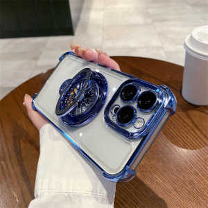  16Pro Max Phone Case 15 New 14 Premium 8Plus Business 13 Rotating Gyro Magnetic Attraction 11 Stand Shell 12 Full Cover Lens Film XR Anti-Fall Protective Case