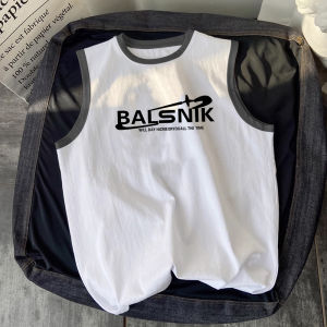 Áo Thun Cotton Màu Khối Cho Nam Mùa Hè Mỏng Phong Cách Mỹ High Street Rộng Rãi Thể Thao Không Tay Áo Thun Thời Trang INS