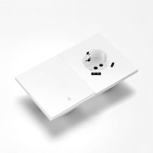 Skin Sensation USB A+C Button Light Switch Integrated Panel Embedded Wall Socket Skin Feel Paint Power Sockets DIY Combination