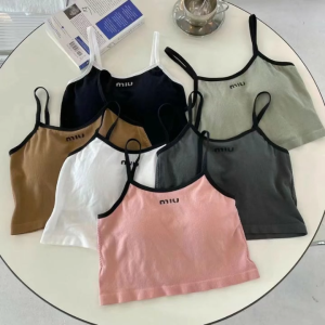 MIU Women Summer Halter Cross Camisole Top One-Piece Outer Wear