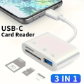 2025 Phone Card Reader SD3-in-1 Converter Adapter Universal Tablet Connection USB Flash Drive Type-C TF CF SD Memory Card Reader. 