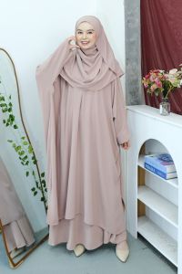 lesti set kaftan setrok tunik kaftan cringkle premium free pasmina