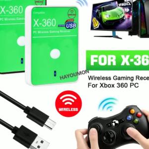 For Xbox 360 Gamepad Wireless PC Adapter USB Receiver Plug and Play Supports Win7/10/11 System for Xbox360 Controller Console