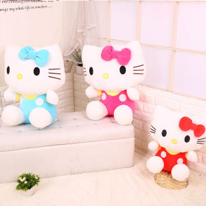 25ซม.Hello Kitty Plush ตุ๊กตา Sanrio ของเล่นตุ๊กตา Kawaii ตุ๊กตาสัตว์น่ารักตุ๊กตา Plushie Ragdoll การตกแต่งบ้านของขวัญสำหรับสาววันเกิด