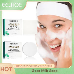 EELHOE | Goat Milk Soap Silk Protein Skin Repair Soap Deep Cleaning Face Wash Face Purifying Mask Oil Control Skin Care Moisturizing Soap