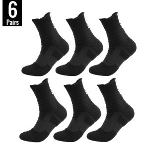 HSS | 6/3/1 Pairs New Men Sports Running Fitness Flight Short Tube Socks Womens Towel Bottom Basketball Socks Solid Color Black Socks